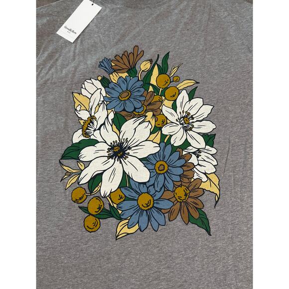 NWT Goodfellow & Co. Size XL Men Tee Shirt Floral Gray Crew Neck Causal Neutral - Picture 5 of 9